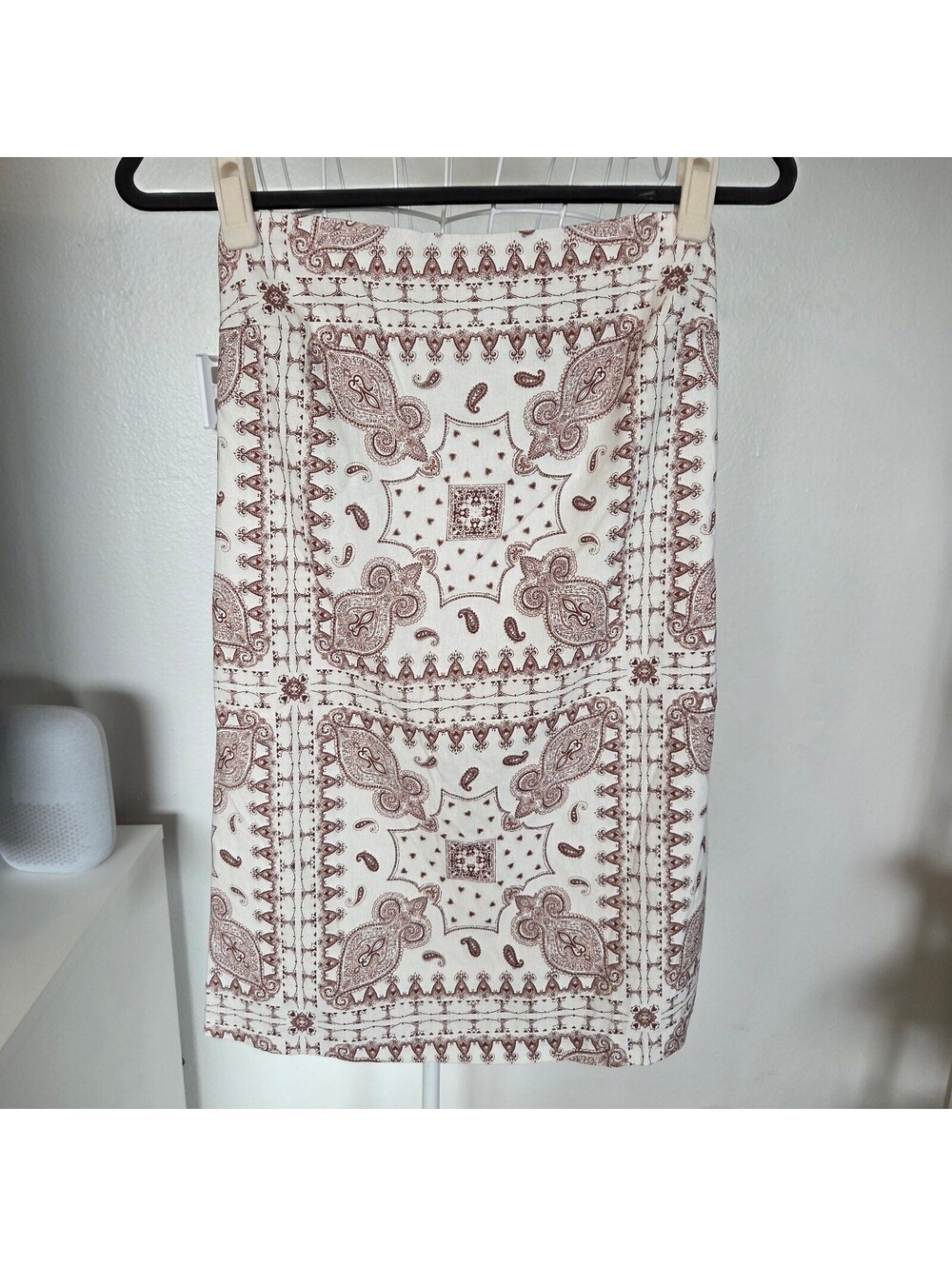 Altar'd State White and Brown Paisley Print Strapless Romper Size XS